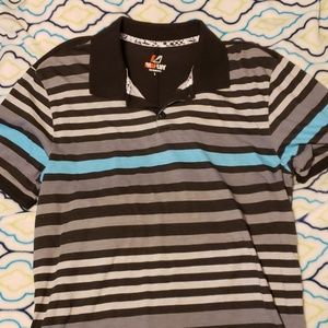 Amplify gray and black striped polo shirt